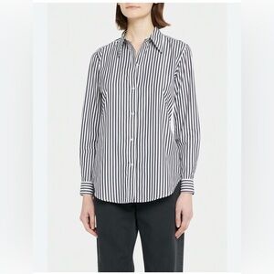 H&M Black & Cream Silky Striped Blouse, small